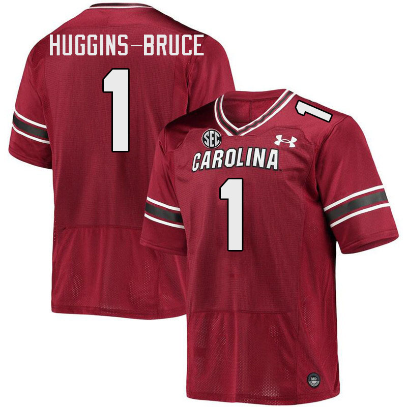 Men #1 Ahmari Huggins-Bruce South Carolina Gamecocks College Football Jerseys Stitched-Garnet